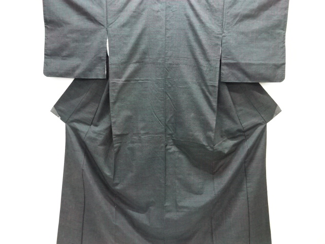 JAPANESE KIMONO / ANTIQUE KIMONO / SILK / TSUMUGI / WOVEN GEOMETRIC